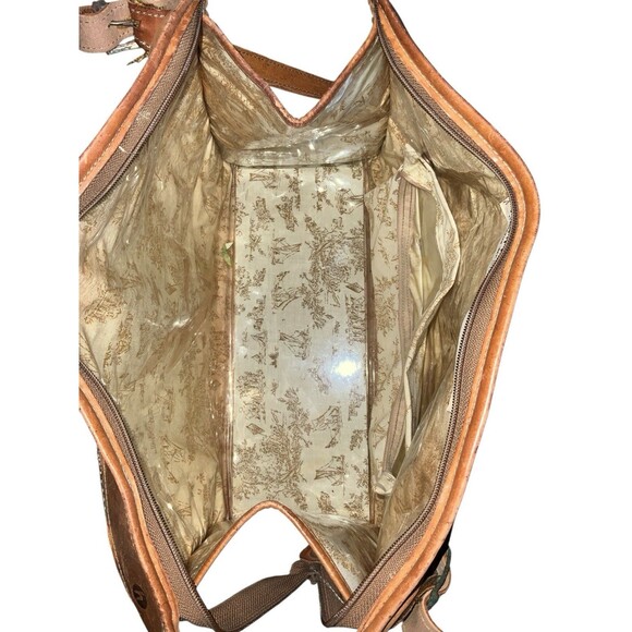 VINTAGE HARTMANN TWEED LEATHER CARRY LUGGAGE TRAVEL SHOULDER TOTE BAG 17x7x13 - Picture 6 of 7